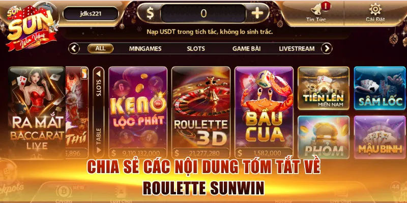 Chia sẻ các nội dung tóm tắt về Roulette Sunwin